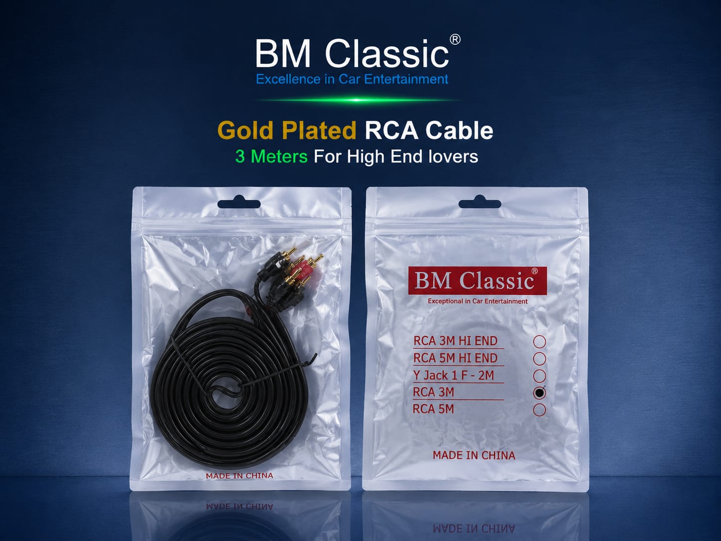 BM Classic Gold Plated RCA Cable 3M