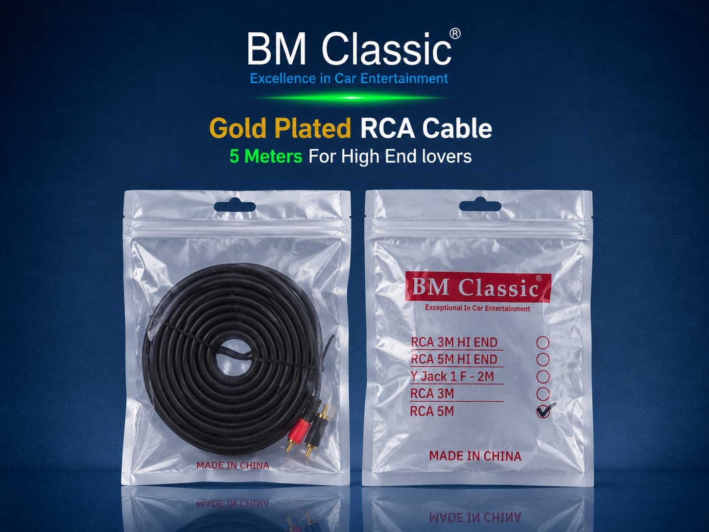 BM Classic Gold Plated RCA Cable 5M
